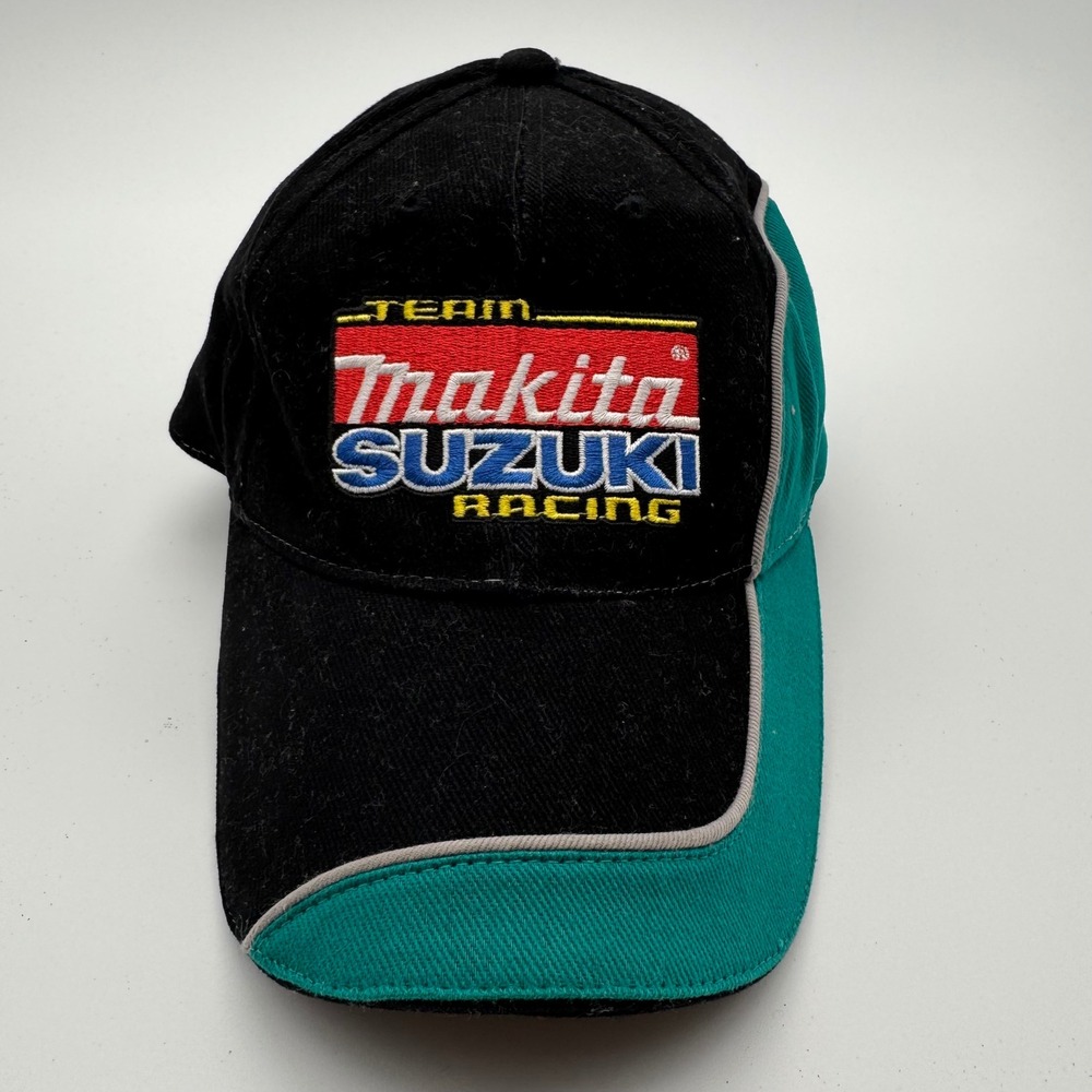 Team Makita Suzuki Racing Hat Black Teal Heavy Brushed Cotton Adjustable Cap
